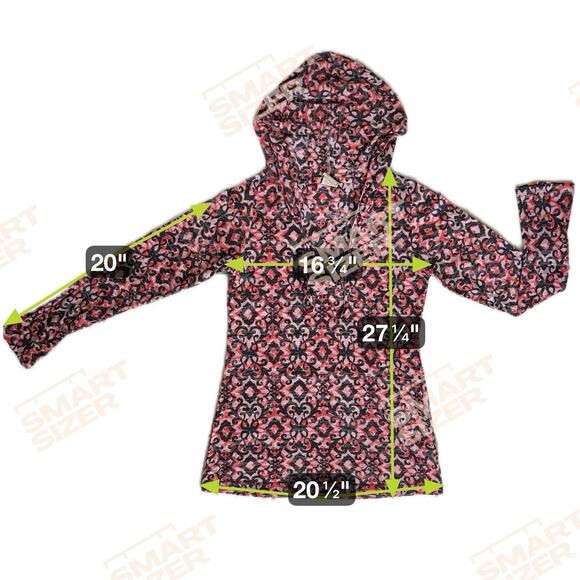 Beachy Hooded Swimsuit Cover Up Women M/L Red Pink Long Sleeve Vacation Colorful - Picture 6 of 14